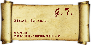 Giczi Tézeusz névjegykártya